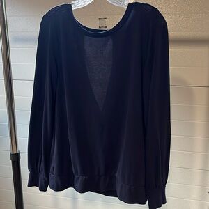 Loft medium blue navy blouse